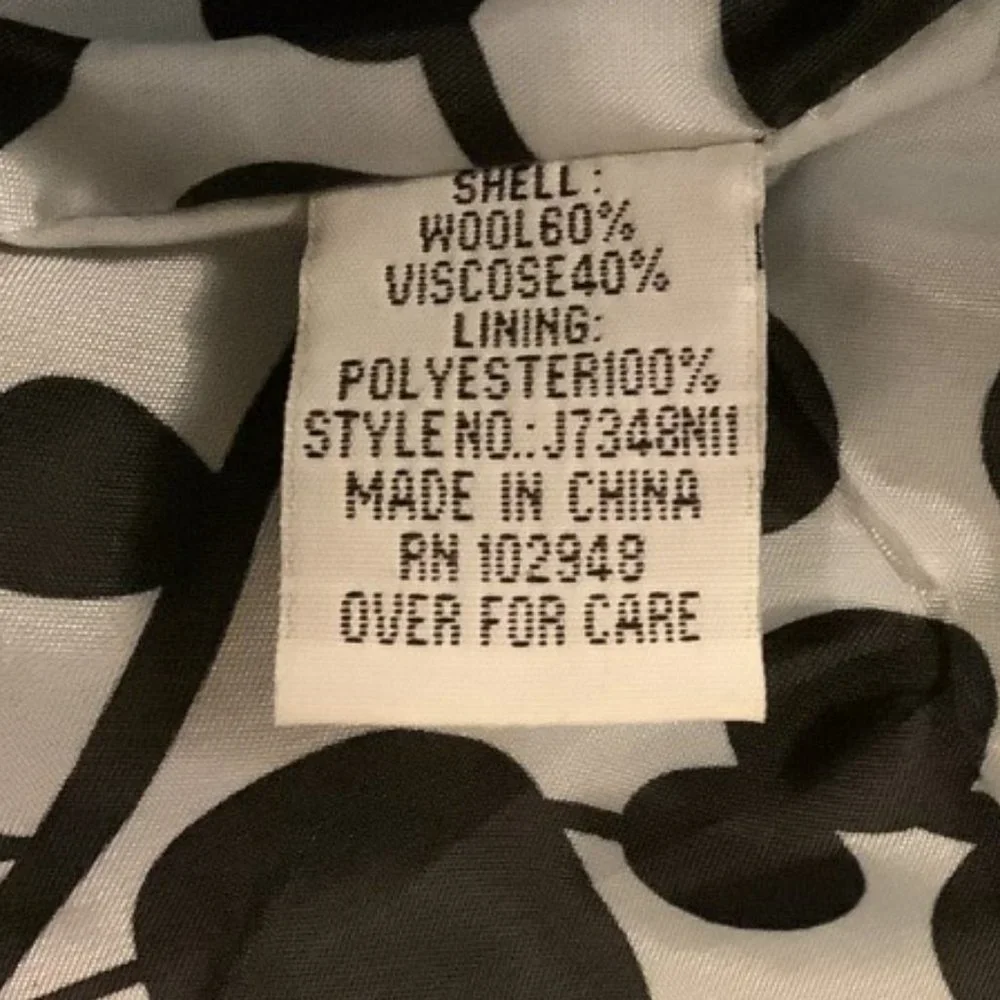 Tulle Black Wool Coat SMALL - Picture 4 of 4